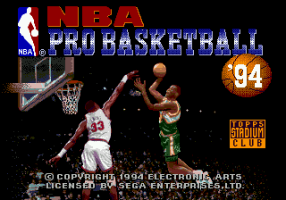 NBA Pro Basketball '94 (Japan) Title Screen